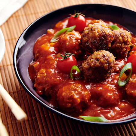 Boulettes de viande rôtis avec sauce sichuanaise