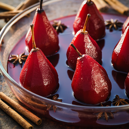Peertjes in de rode wijn