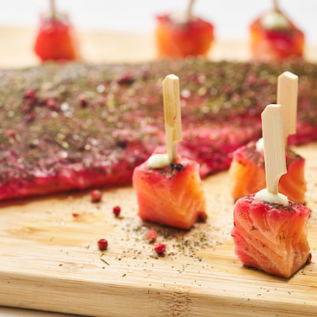 Gravlax au jus de betterave